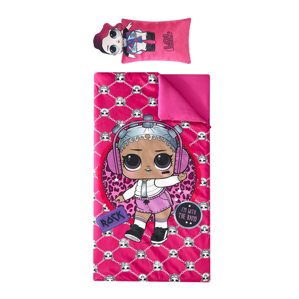 Lol Surprise Sleeping Bag With Coordinating Figural Pillow Ages 3 Plus 46X26