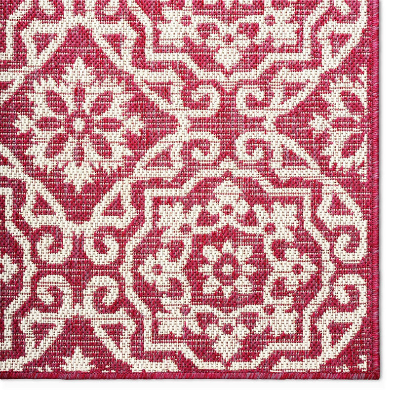 Nicole Miller Indoor Outdoor Geometric Area Rug Pink & Ivory 6 6x9 2