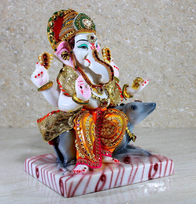 eSplanade Resin Ganesha Ganesh Murti Idol Statue Sculpture 11 Inches MultiColor