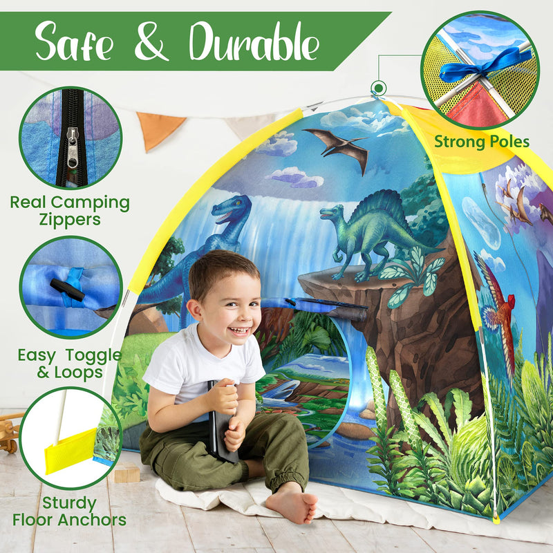 W&O Dinosaur Super Dome Play Tent with Roar Sounds and LED Lights (43 H x 47 W inches)