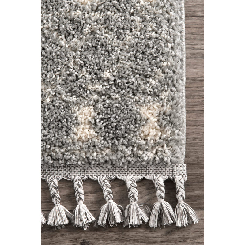 Vasiliki Moroccan Tribal Shag Area Rug 2'6" x 6' Silver