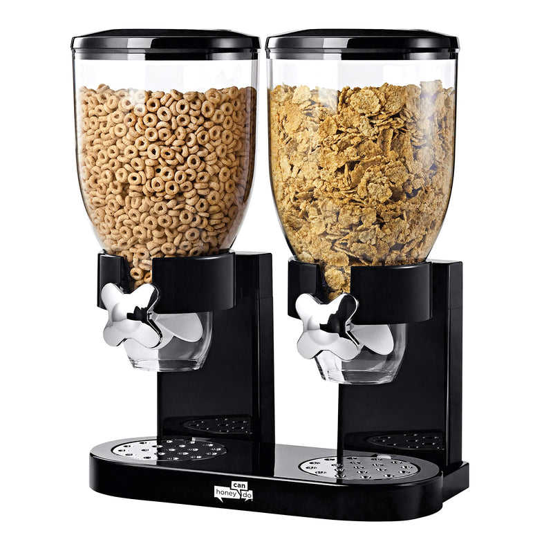 Dual Control Dry Food Dispenser with Black/Chrome Finish