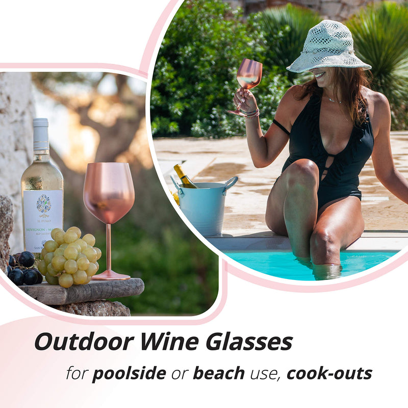 Gusto Nostro Stainless Steel Wine Glasses Set of 4