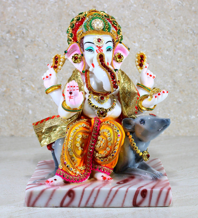 eSplanade Resin Ganesha Ganesh Murti Idol Statue Sculpture 11 Inches MultiColor