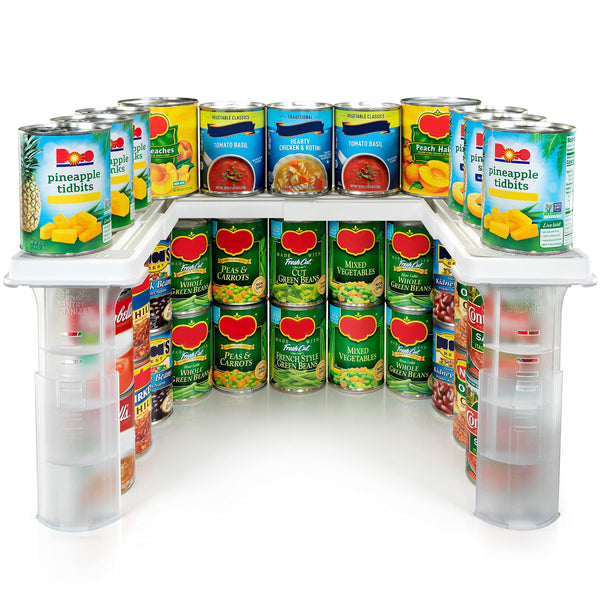 Savvy Shelf Adjustable Pantry Spice Rack & Can Storage Organizer - Storage Kitchen Cabinet Organizer - Pantry Organization, Spice Rack & Storage Can Organizer for Pantry & Cupboard -Cupboard Organizer