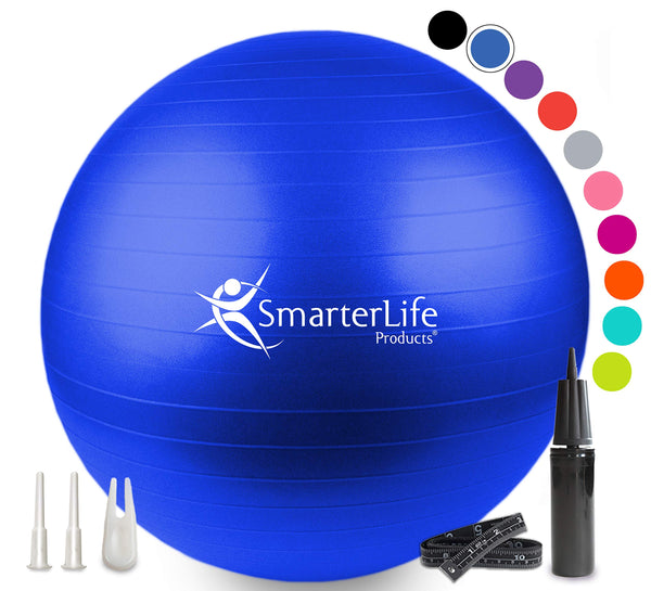 SmarterLife Workout Exercise Ball for Fitness Yoga Balance Stability Birthing Yoga Ball