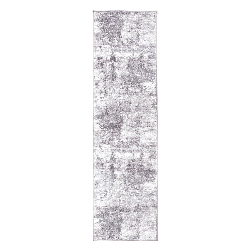 Rugshop Distressed Abstract Runner Rug 2 X 7 in Gray