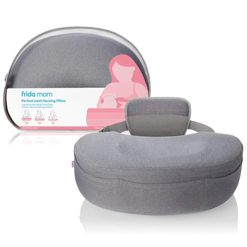 Adjustable Grey Nursing Pillow with Back Support for Comfort