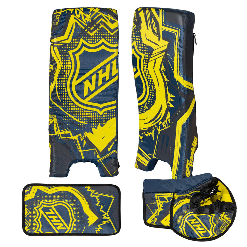 Youth Street Hockey Goalie Pads Set - Medium Black/Yellow