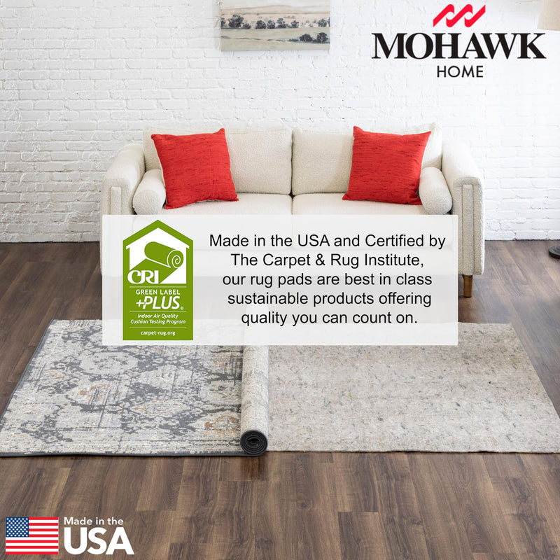 Mohawk Home 6 X 9 Non Slip Rug Pad 1.4 Thick Dual Surface Felt & Rubber Gripper