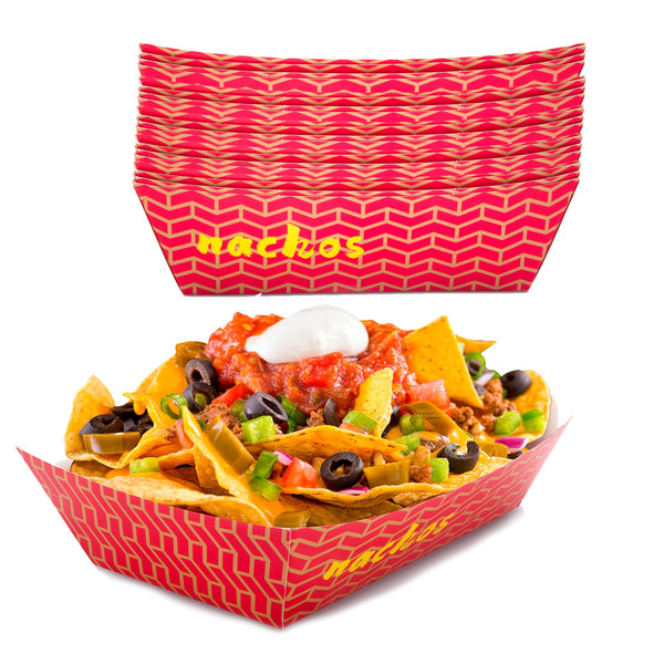 Nacho Trays Disposable Paper Nacho Chip Trays White 100 Pack