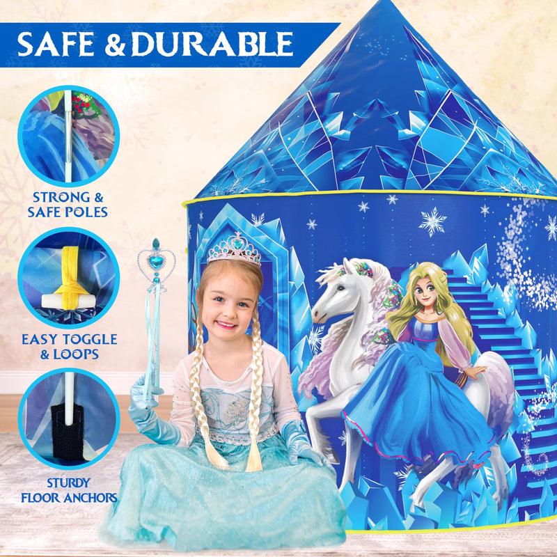 Frozen Princess Play Tent with LED Lights and Sound - Ages 3-7