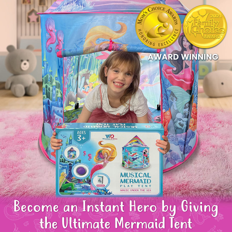 W&O Musical Mermaid Play Tent with Sounds for Kids