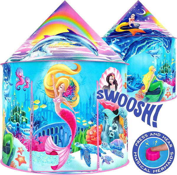 W&O Musical Mermaid Play Tent for Kids - Indoor & Outdoor Fun