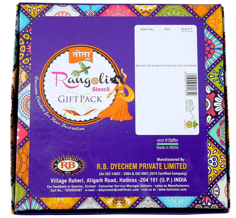 Tota Rangoli Kit for Floor Rangoli for Pooja Art and Craft for Kids Rangoli Kit