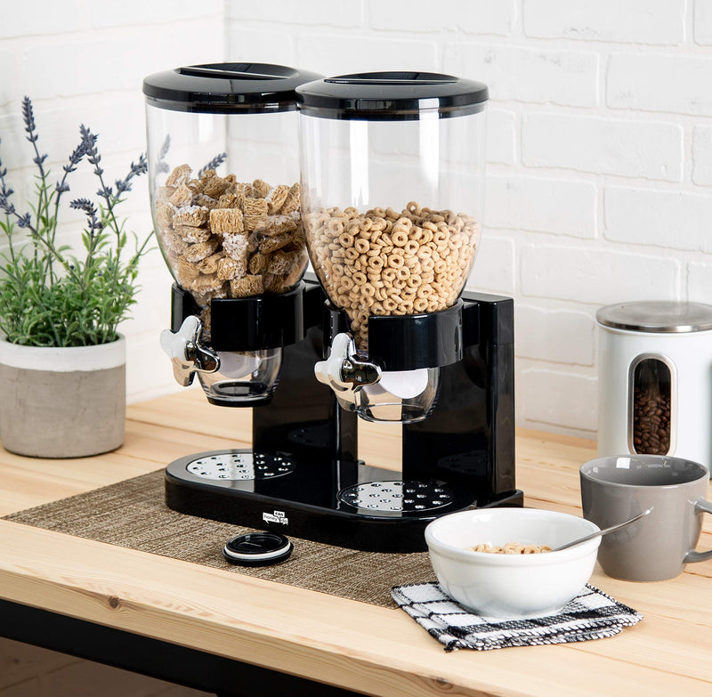 Dual Control Dry Food Dispenser with Black/Chrome Finish