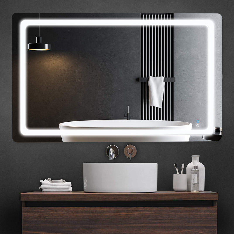 Lytesho 40x24 Led Bathroom Mirror Anti Fog Lighted Vanity Mirror With 3 Settings