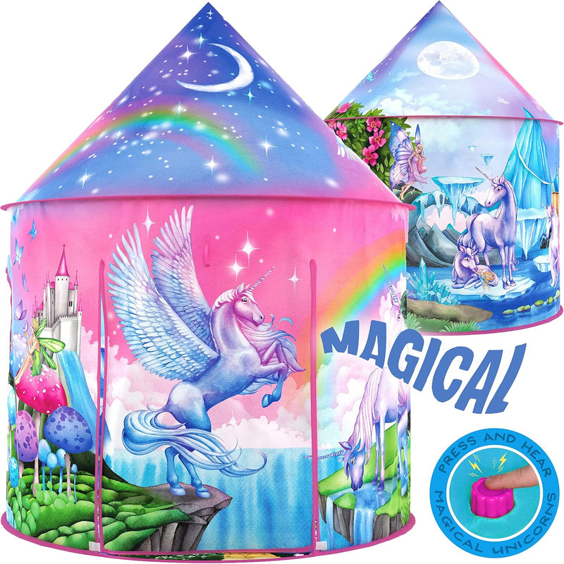 My Rainbow Sparkle Play Tent with Magical Unicorn Sounds for Kids