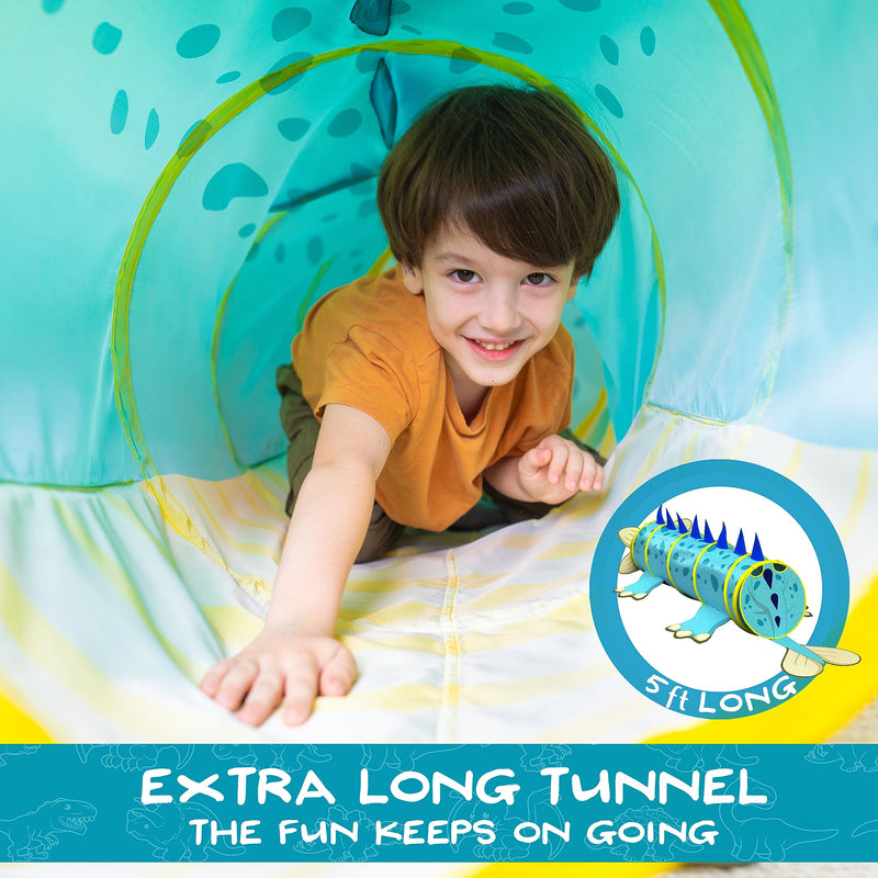 Winston & Olive Dinosaur Kids Play Tunnel - Extra Long 5ft for Toddlers