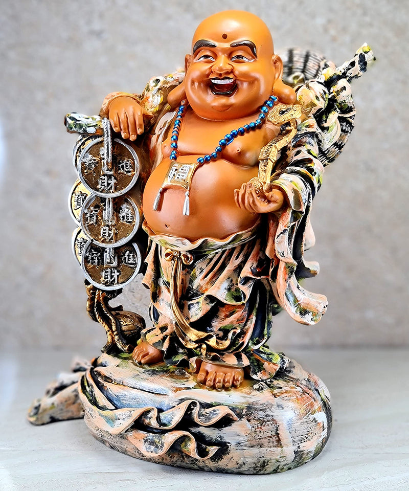 eSplanade Resin Laughing Buddha Statue Feng Shui Figurine Showpiece