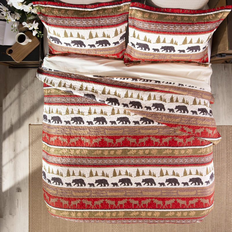 Twin Rustic Cabin Lodge Quilt Bedding Set