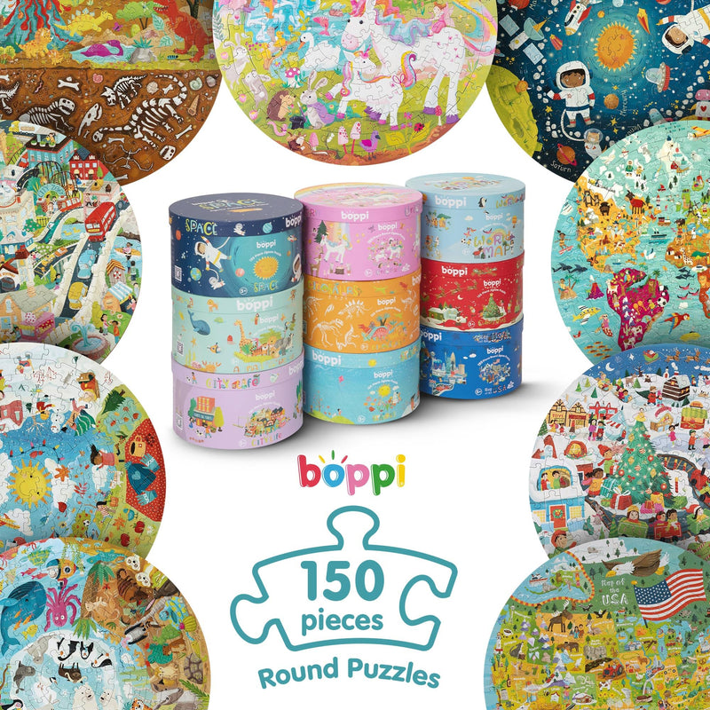 Boppi 150-Piece Space Jigsaw Puzzle for Children | Eco-Friendly 58cm Diameter