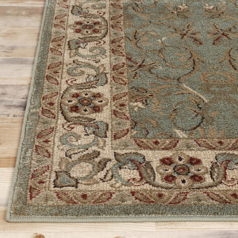 Superior Indoor Runner Rug Traditional Floral Scroll Green 2 X 11 Inch