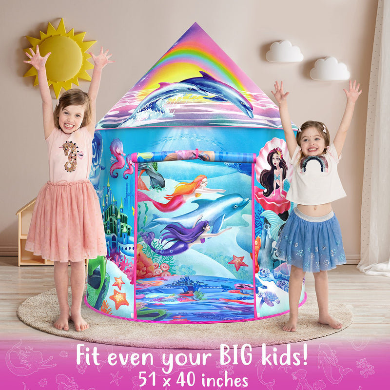W&O Musical Mermaid Play Tent with Sounds for Kids