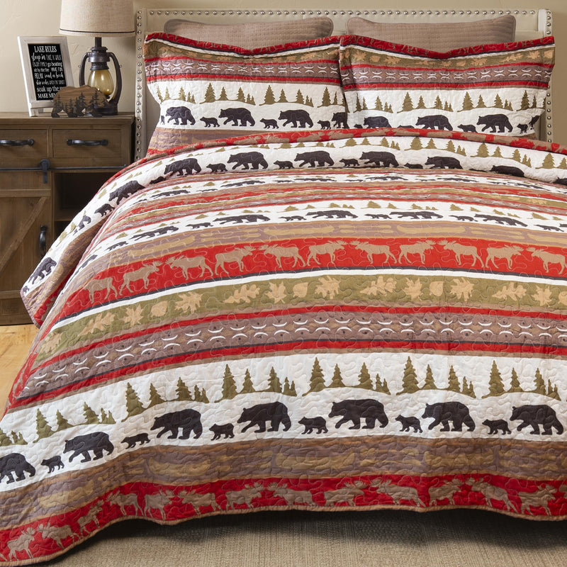 Twin Rustic Cabin Lodge Quilt Bedding Set