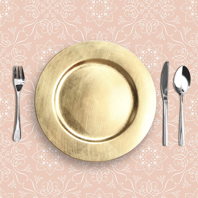 Elegant 13 Inch Gold Plastic Charger Plate Set Pack of 12