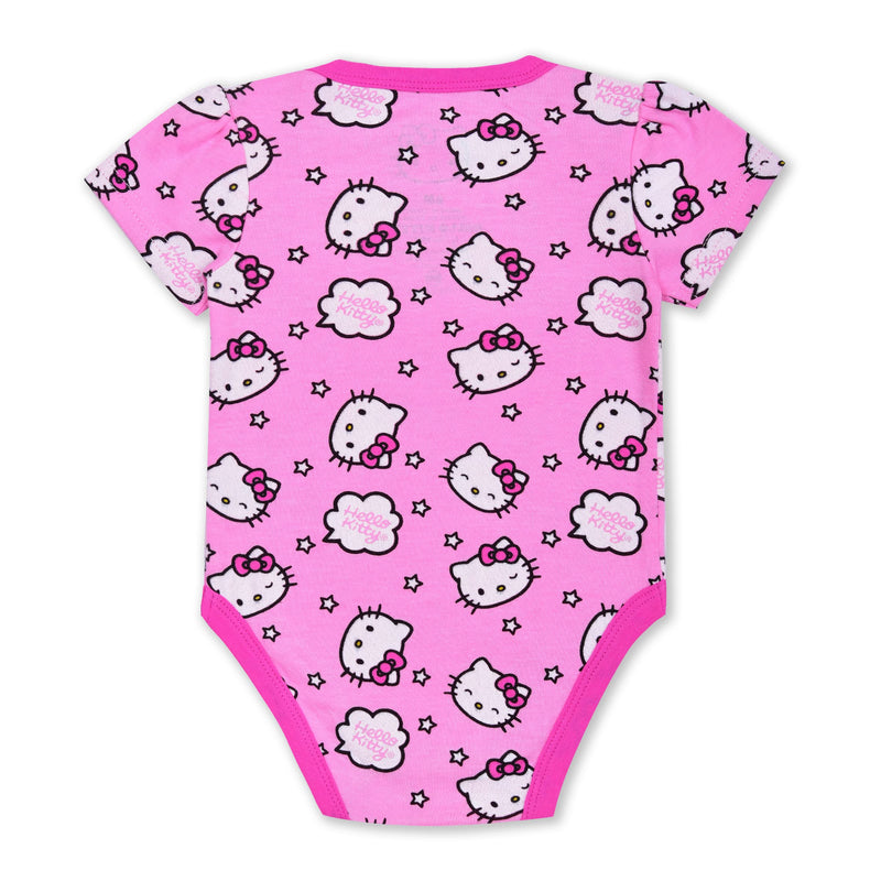 Hello Kitty Baby Girl 3 Pack Bodysuits for Newborn and Infant