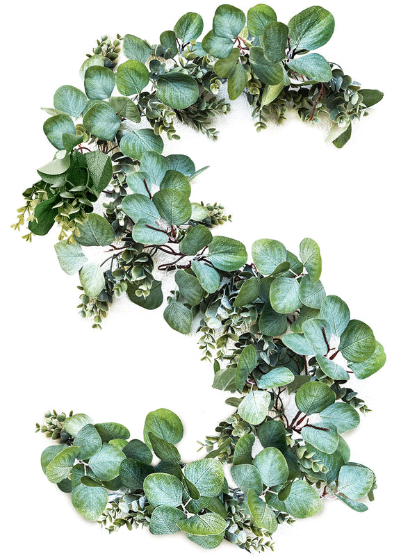 Lush Faux Eucalyptus Garland for Wedding & Home Decor 6.5ft