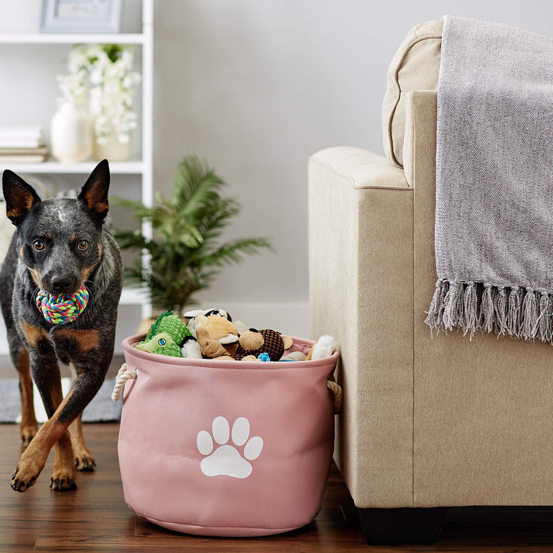 Medium Rose Pet Storage Basket with Handles