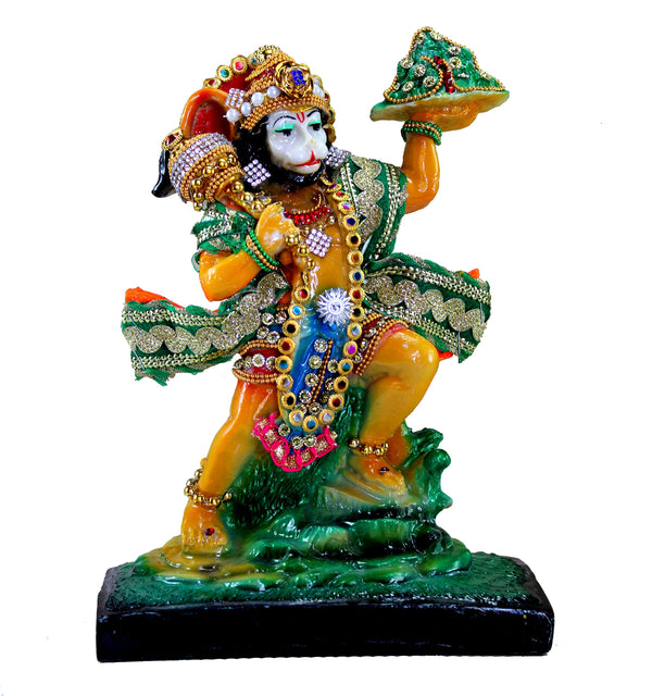 Esplanade Resin Hanuman Anjaneya Pavan Putra Idol Murti Statue 8.5 X 6.5 Inches