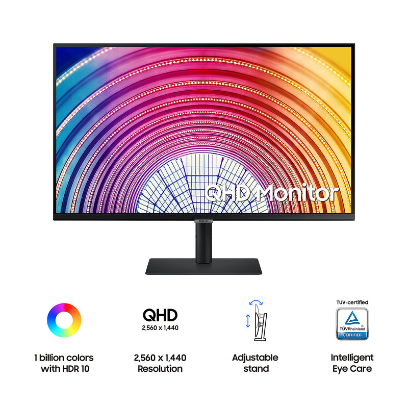 Samsung 32-inch QHD Monitor, 75Hz, HDR10, HDMI Ports, 2022 Display