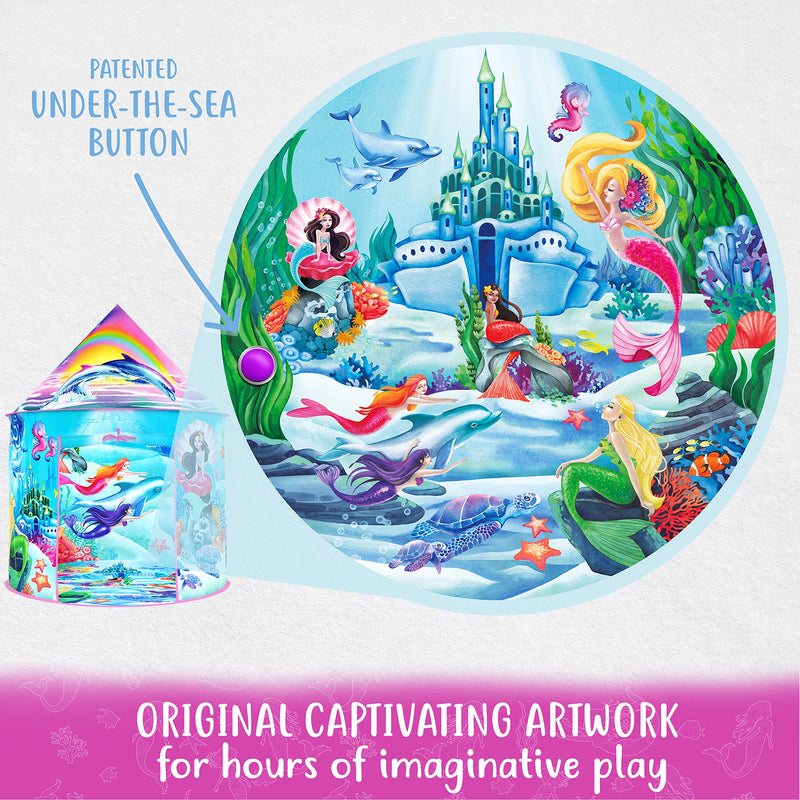 W&O Musical Mermaid Play Tent with Sounds for Kids