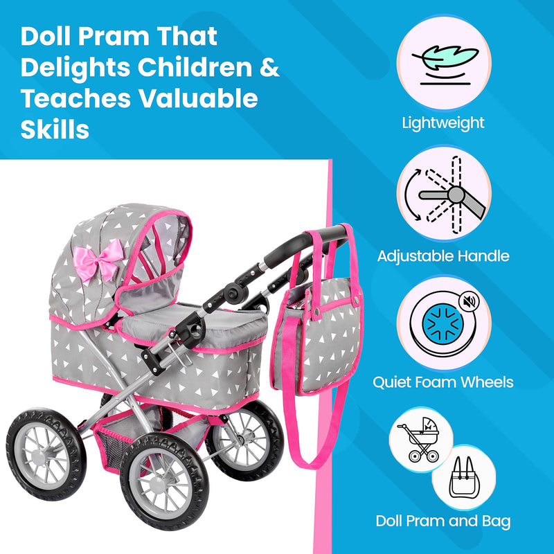 Kinderplay Baby Doll Stroller Baby Doll Pram Reborn Strollers Model KP0261S