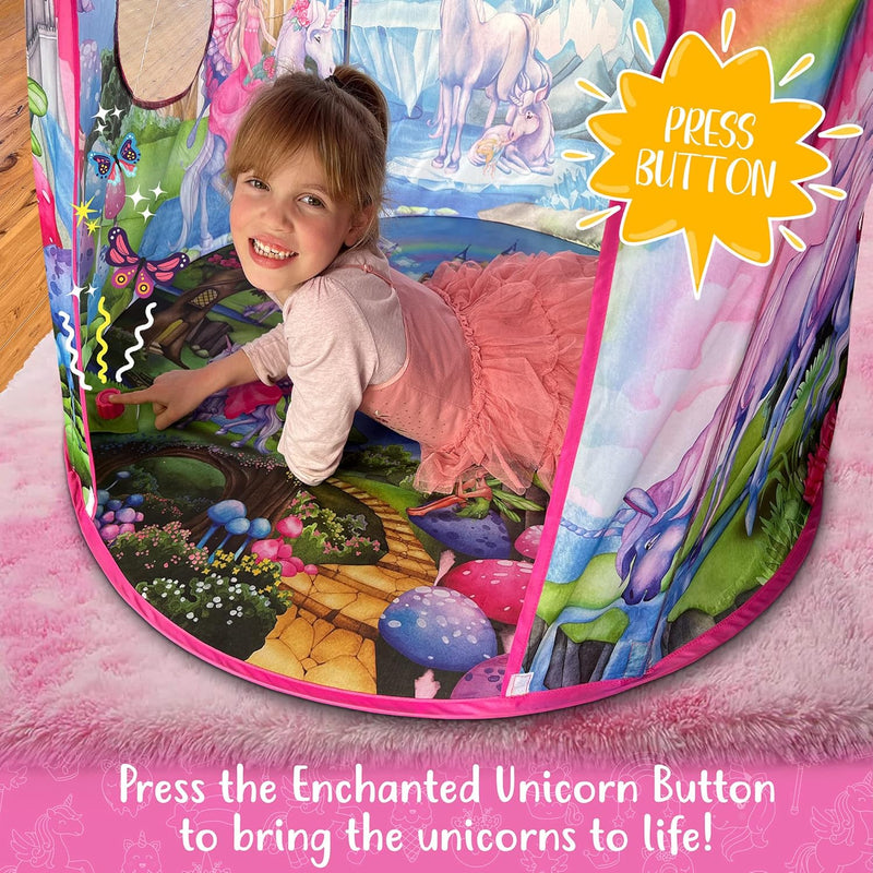 My Rainbow Sparkle Play Tent with Magical Unicorn Sounds for Kids