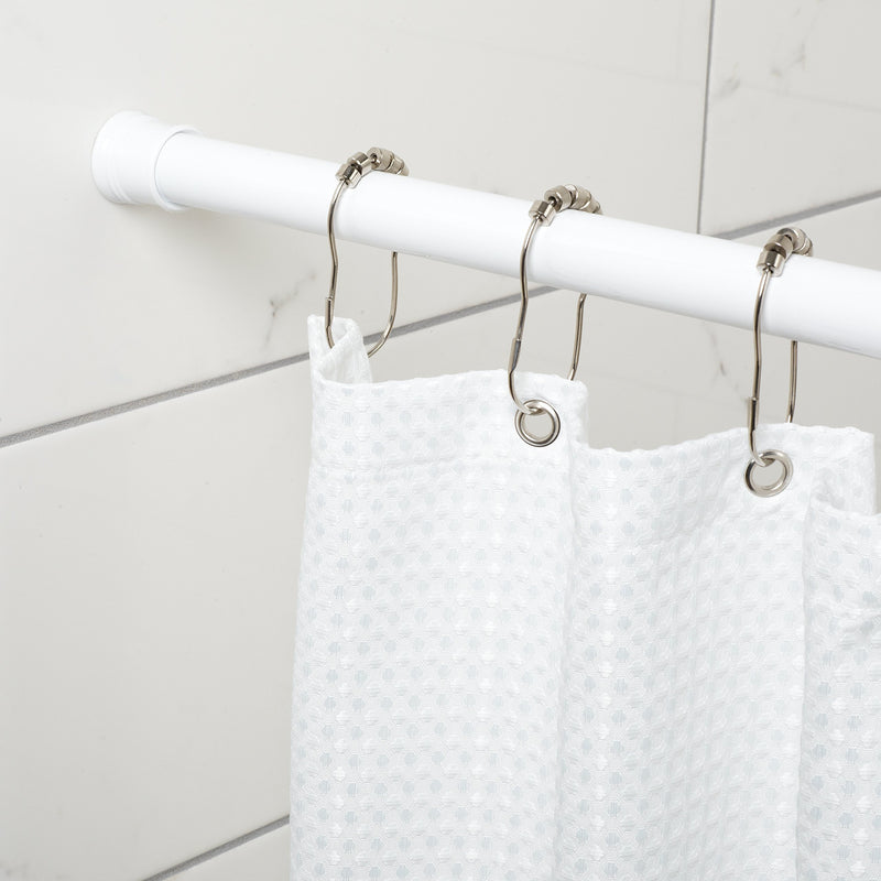 White Adjustable Tension Shower Curtain Rod 52-86 Inches