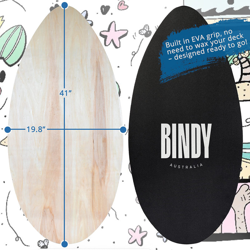 Bindy Australia Skimboard with EVA Grip and Bag - 41 Inch