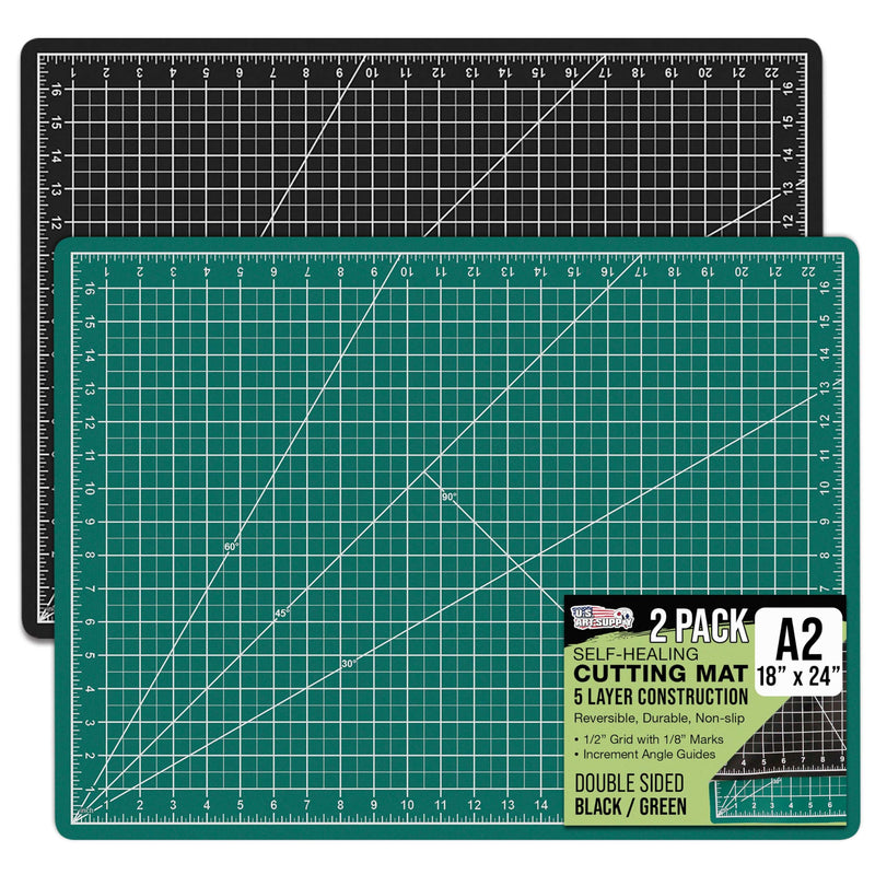 18x24 Inch Double-Sided Self-Healing Cutting Mat Pack - 2 Pack