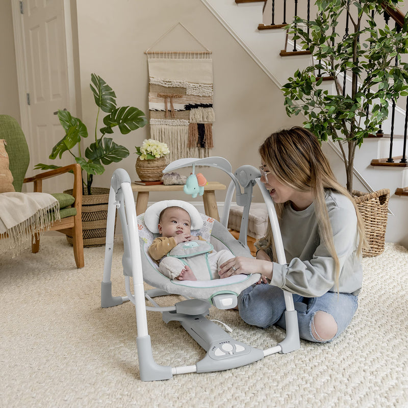 Ingenuity Convertme 2 in 1 Baby Swing & Infant Seat Portable Nature Sounds