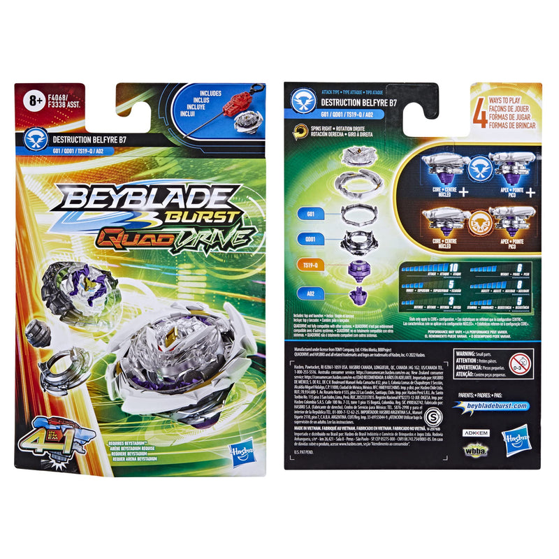 Beyblade Burst Quaddrive Destruction Belfyre B7 Starter Pack for Kids