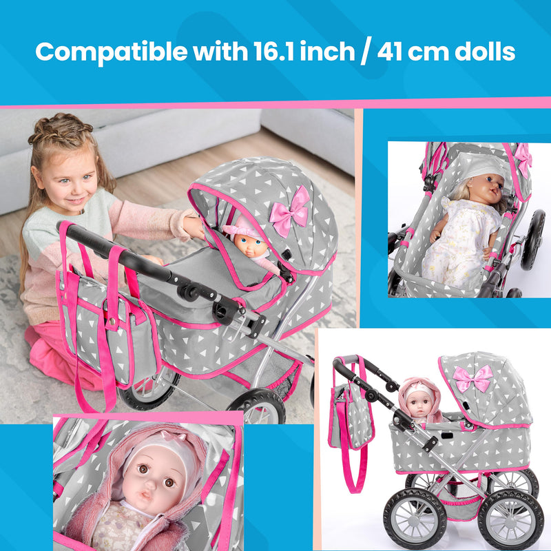 Kinderplay Baby Doll Stroller Baby Doll Pram Reborn Strollers Model KP0261S