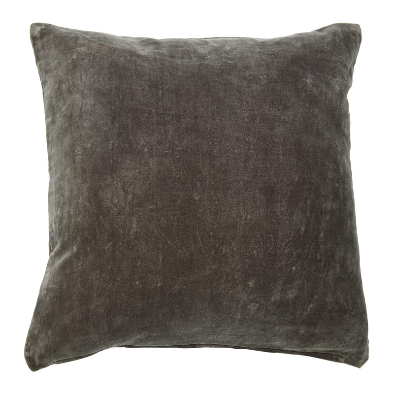 20" Square Charcoal Velvet Pillow Cover