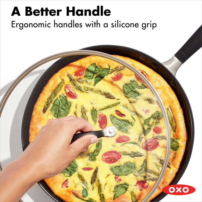 12-Inch OXO Good Grips Skillet with Lid, Nonstick Coating, Black