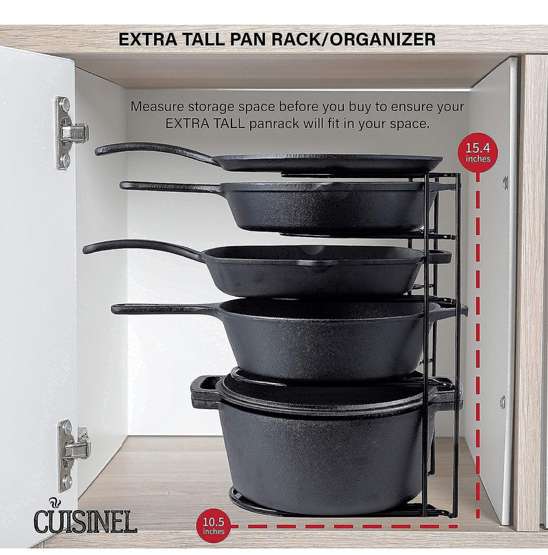 Heavy Duty Pan Organizer 12" + 15" Tall 5 Tier Rack Holds up to 50 LB Holds