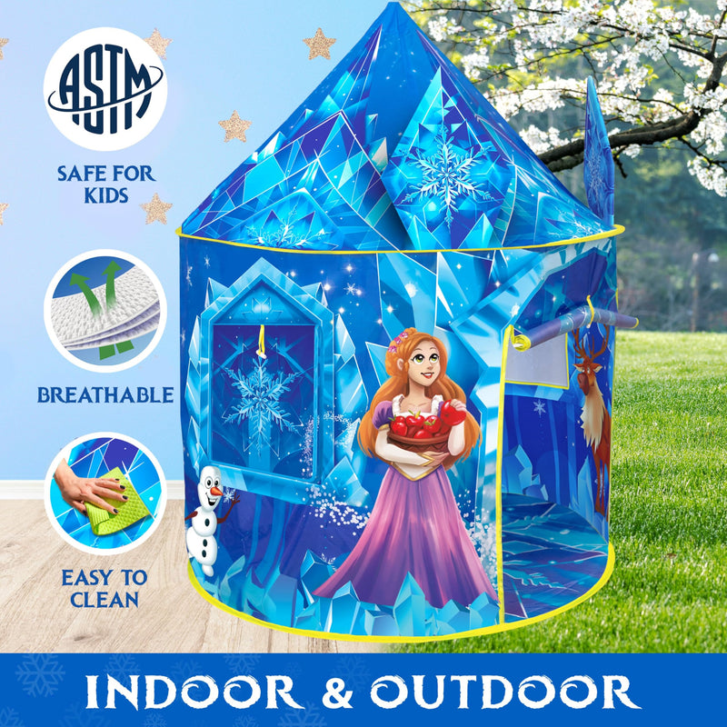 Frozen Princess Play Tent with LED Lights and Sound - Ages 3-7