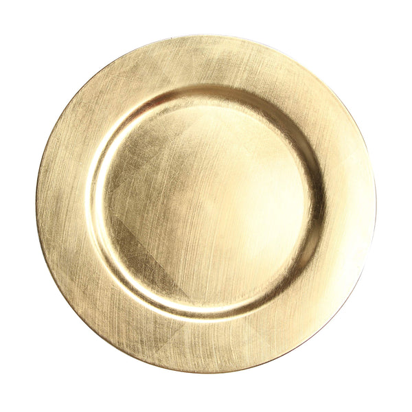 Elegant 13 Inch Gold Plastic Charger Plate Set Pack of 12