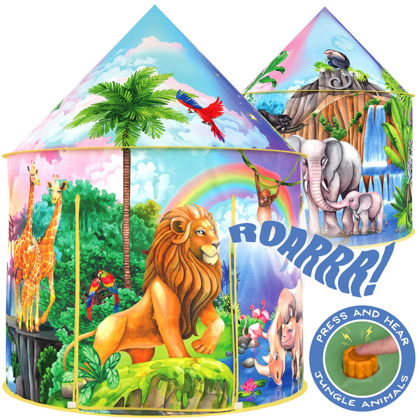 Kids Jungle Adventure Tent with Interactive Animal Sounds